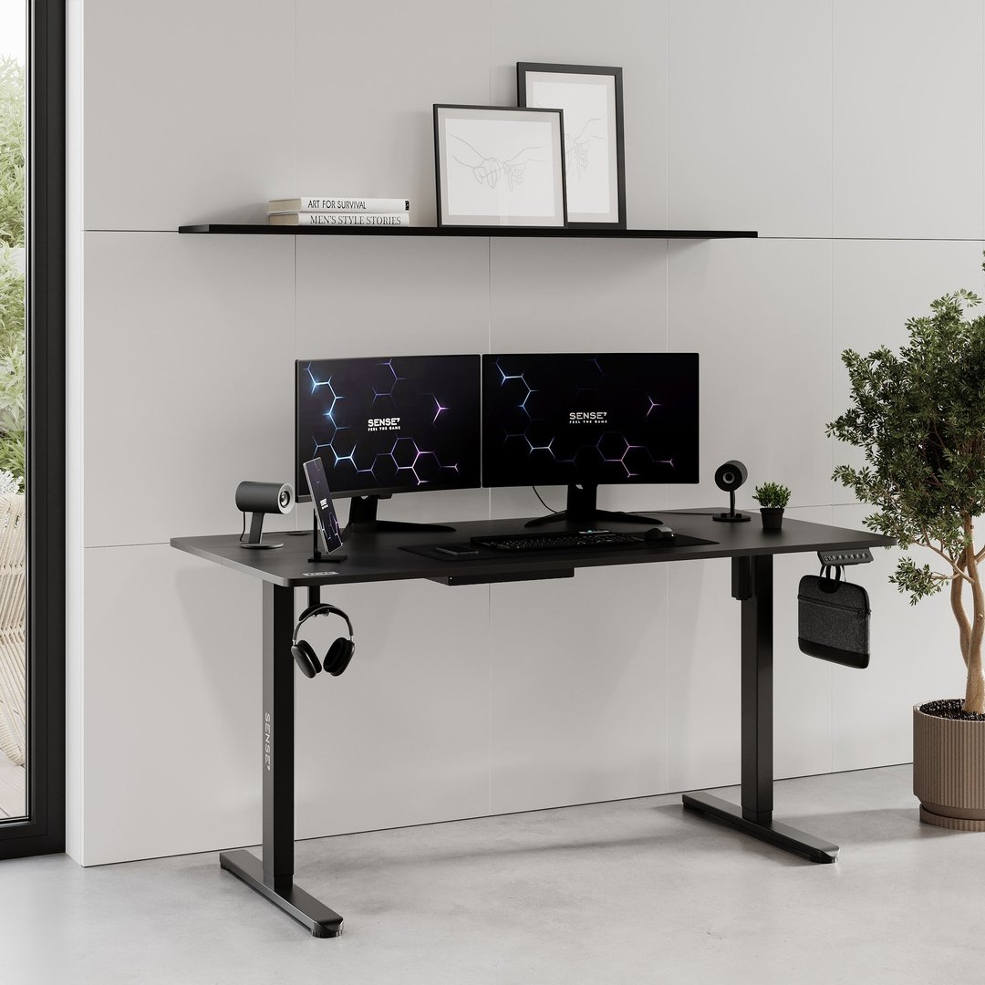 SENSE7 Nojo Gaming Table, 140cm x 70cm, Black - Thumbnail 2