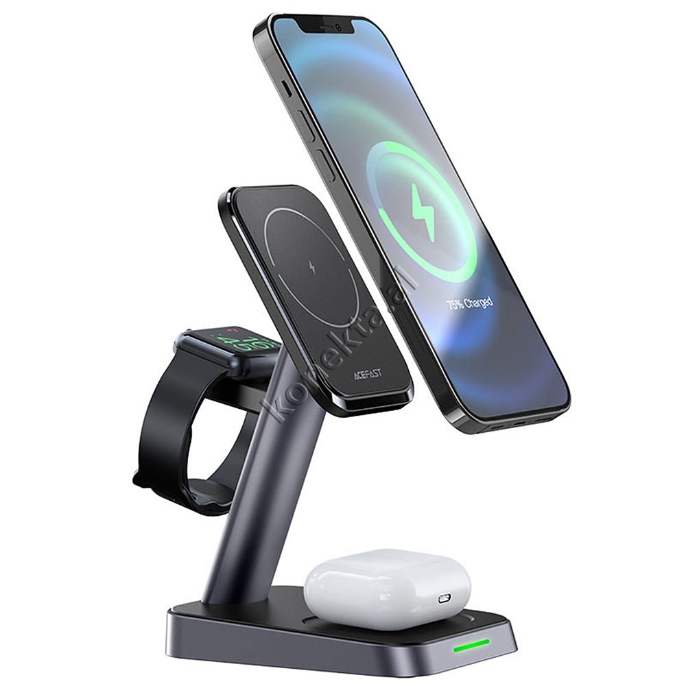 AceFast Wireless Charger, 3 in 1, Black - Image 1