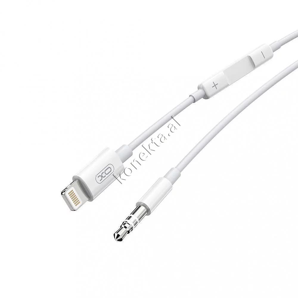 XO Kabell Aux 1m Lightning ose Type-C ne Aux 3.5mm - Thumbnail 4