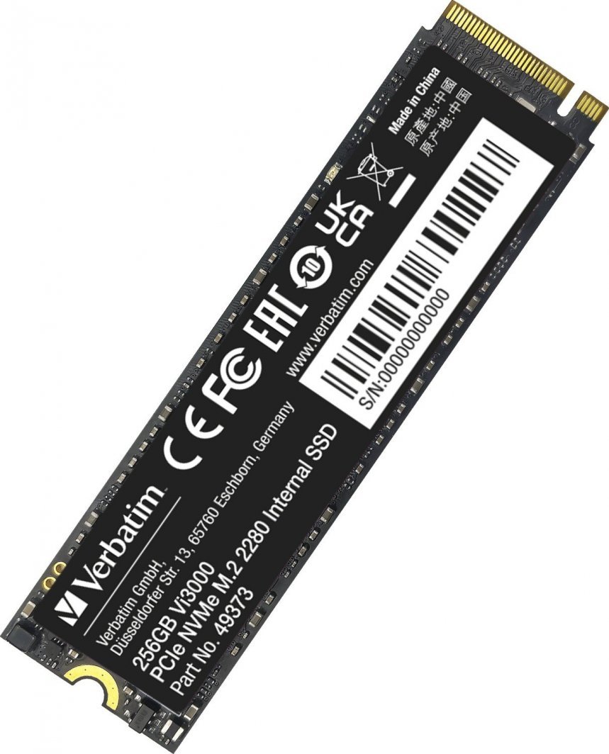 Verbatim Vi3000 SSD, 256GB, M.2 2280 PCI-E x4 Gen4 NVMe - Thumbnail 2