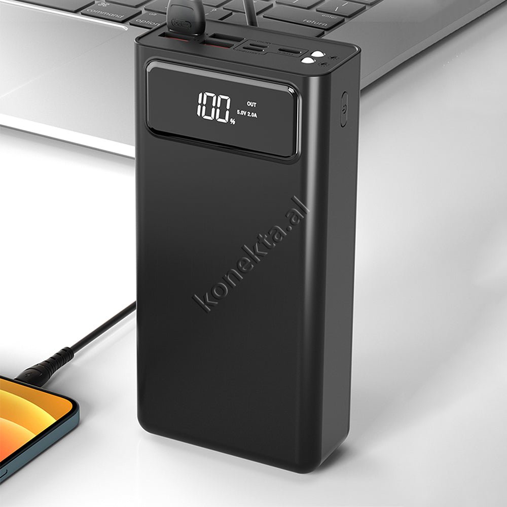 XO 50000mAh Power Bank, 4 Ports, Black - Thumbnail 3
