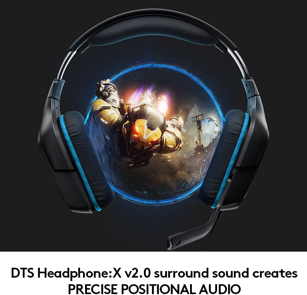 Logitech G432 Gaming Headset, Black/Blue - Thumbnail 4