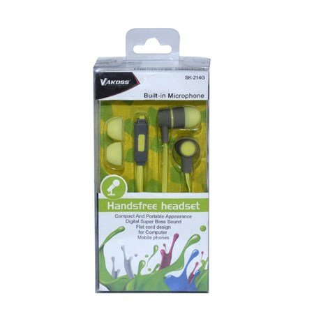 Vakoss SK-214G Headphones, Wired, Green / Grey - Thumbnail 2