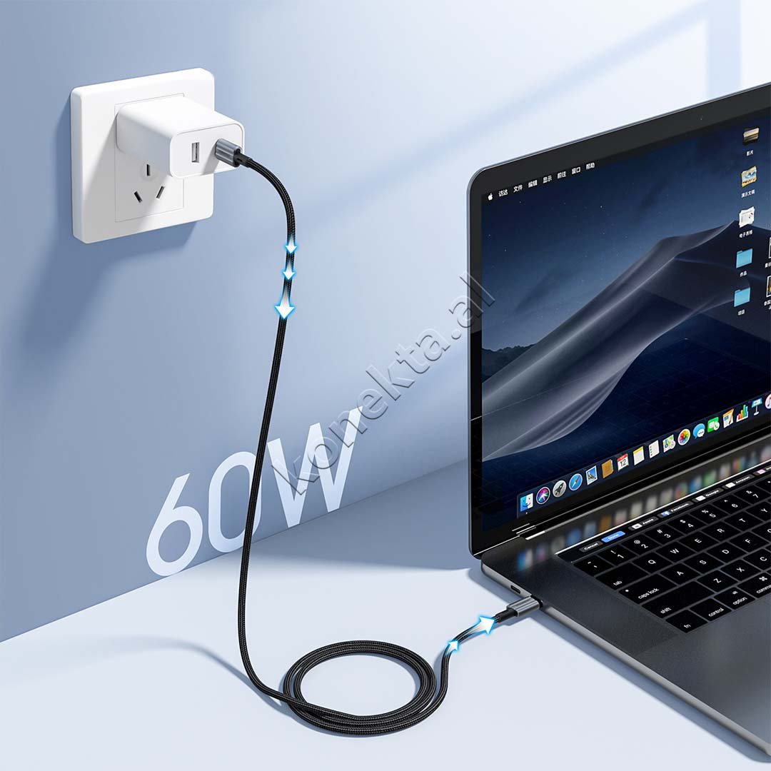 Choetech Type-C Cable, 60W, 1.2m - Thumbnail 2