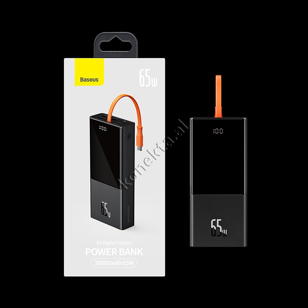 Baseus 65W 20000mAh Power Bank, Black, With 3 Ports and Type-C Cable - Thumbnail 21