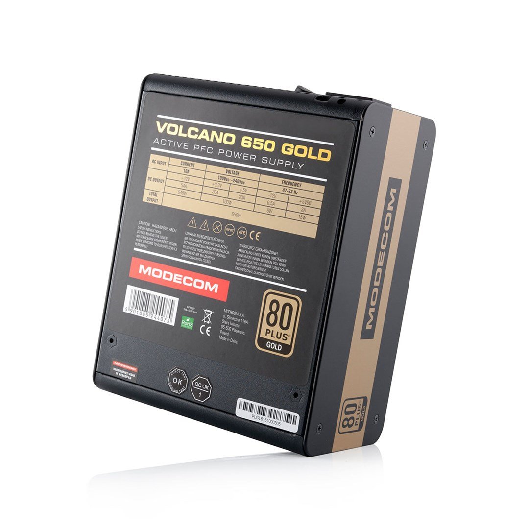 Modecom Volcano Gold Power Supply, 650W, 80 PLUS Gold, Black - Thumbnail 4