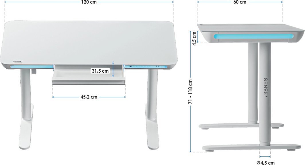 SENSE7 NOMO Table, 120 cm x 60 cm, White - Thumbnail 5