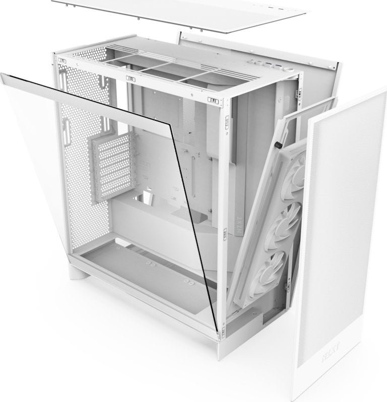 NZXT H7 Flow RGB Case, White, Midi Tower - Thumbnail 8