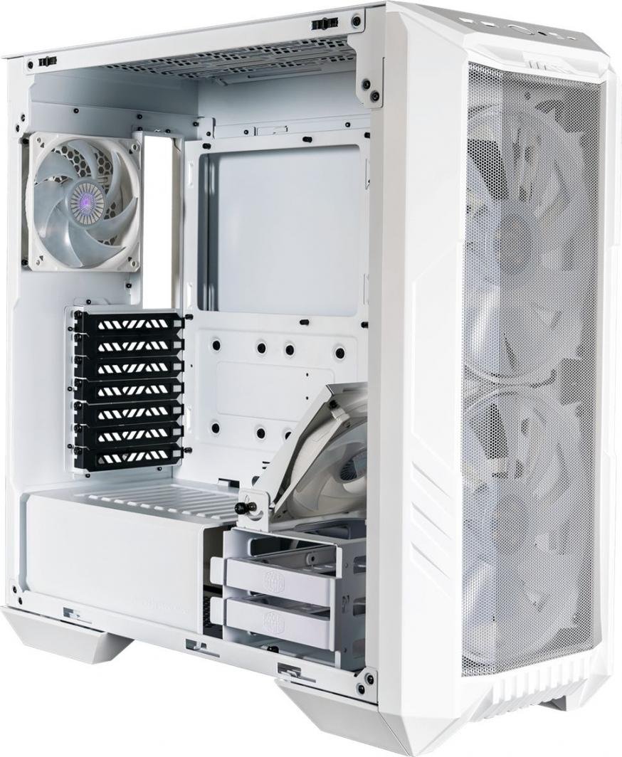 Cooler Master HAF 500 ARGB Case, White, Midi Tower - Thumbnail 4