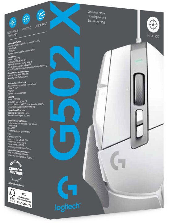 Logitech G502 X Mouse, White - Thumbnail 10