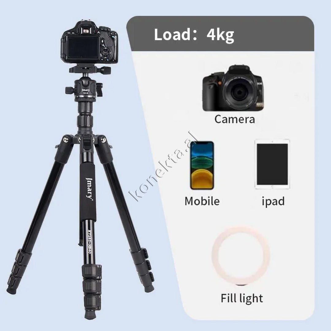 Jmary Tripod, Çmontueshëm me Kokë Profesionale, Gjatësi e Rregullueshme - Thumbnail 8
