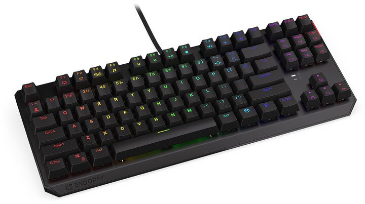 Endorfy Thock TKL Blue Keyboard, Kailh Blue, US, Black - Thumbnail 3