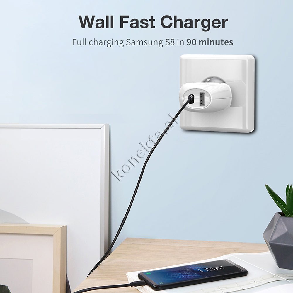 Moxom Adaptor Karikimi Me 2 Porta USB Dhe Type-C, E Bardhe - Thumbnail 7