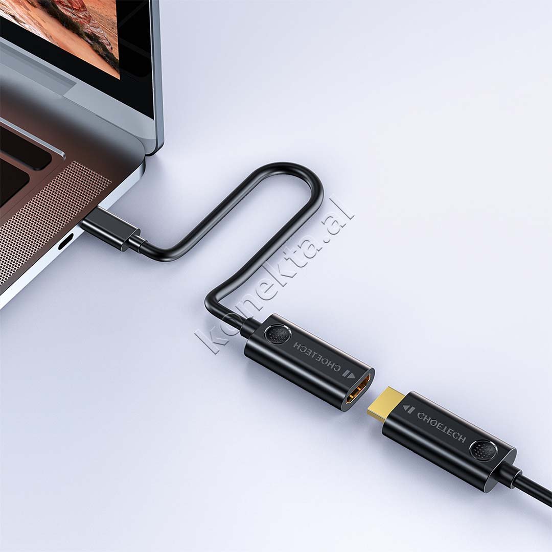 Choetech Type-C to HDMI Adapter, 24cm, Black - Thumbnail 3
