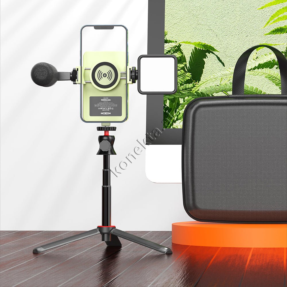 Moxom 4 ne 1 Tripod me Bateri Te Jashtme, Drite LED & Mikrofon - Thumbnail 4