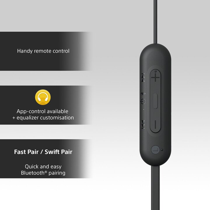 Sony WI-C100 Earbuds, Black - Thumbnail 5