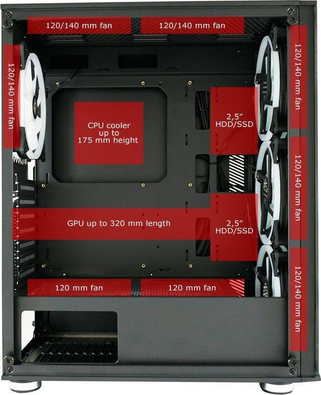 LC-Power Gaming 803B Shaded_X RGB Case, Midi Tower - Thumbnail 10