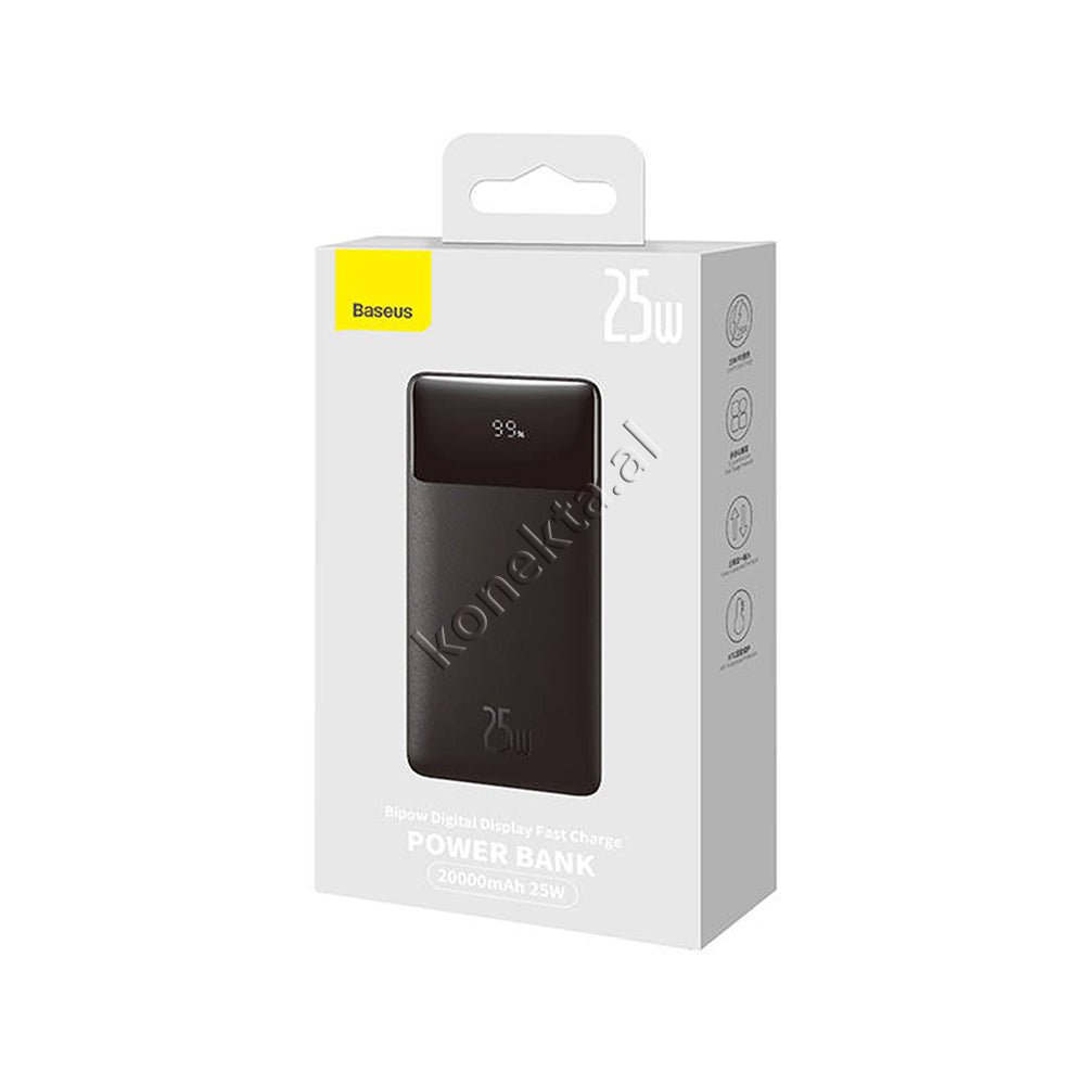 Baseus 20000mAh Power Bank, 25W, 3 Ports, Black / White - Thumbnail 2