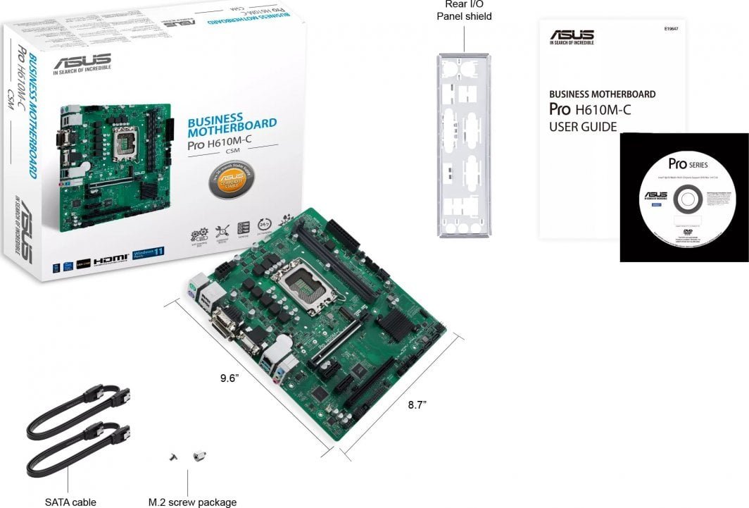 ASUS PRO H610M-C-CSM Motherboard, 64GB - Thumbnail 8