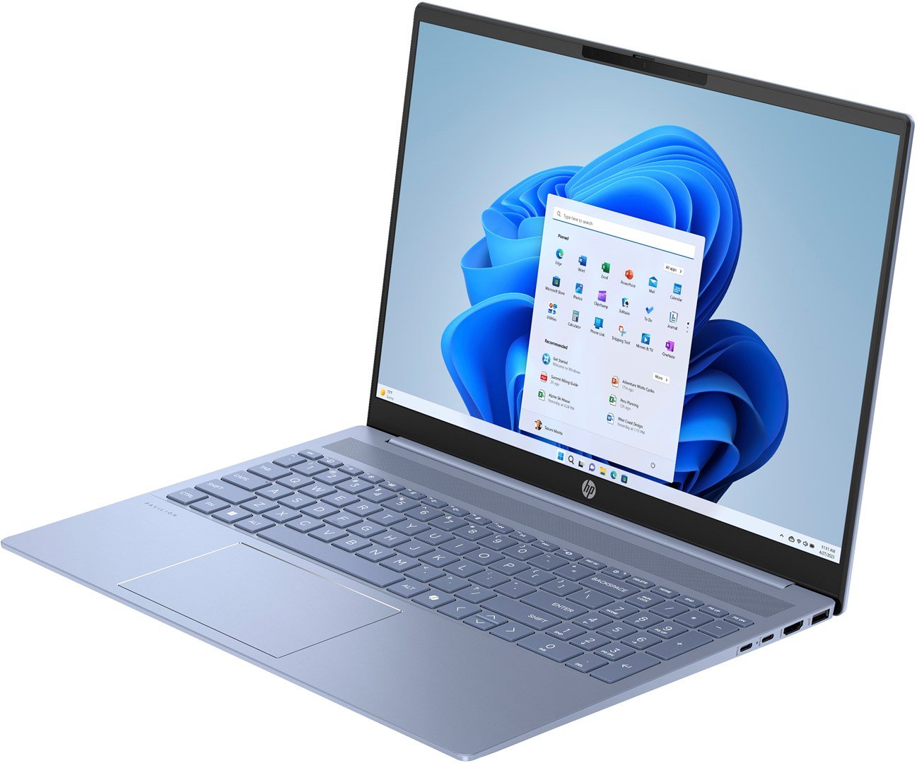 HP Pavilion 16-ag0211nw Laptop, 16", 16GB DDR5, 512 SSD, AMD Radeon Graphics, Sky Blue - Thumbnail 4