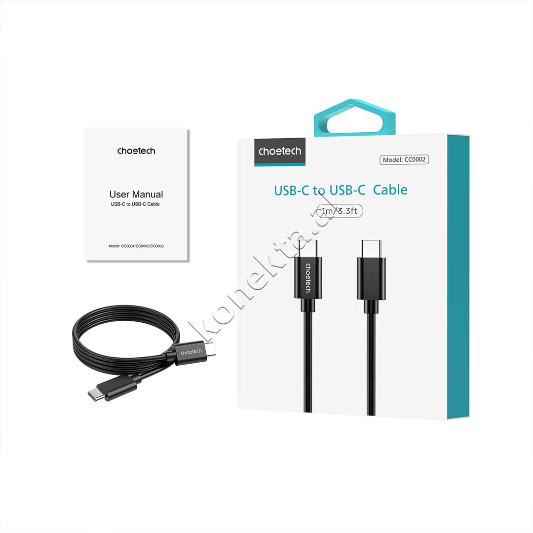 Choetech Type-C Charging Cable, 1m, Black - Thumbnail 8