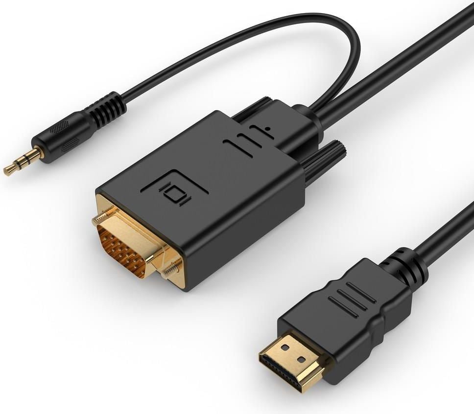 Gembird HDMI - D-Sub (VGA) + Jack, 3.5mm, 1.8m, Black Cable - Image 1
