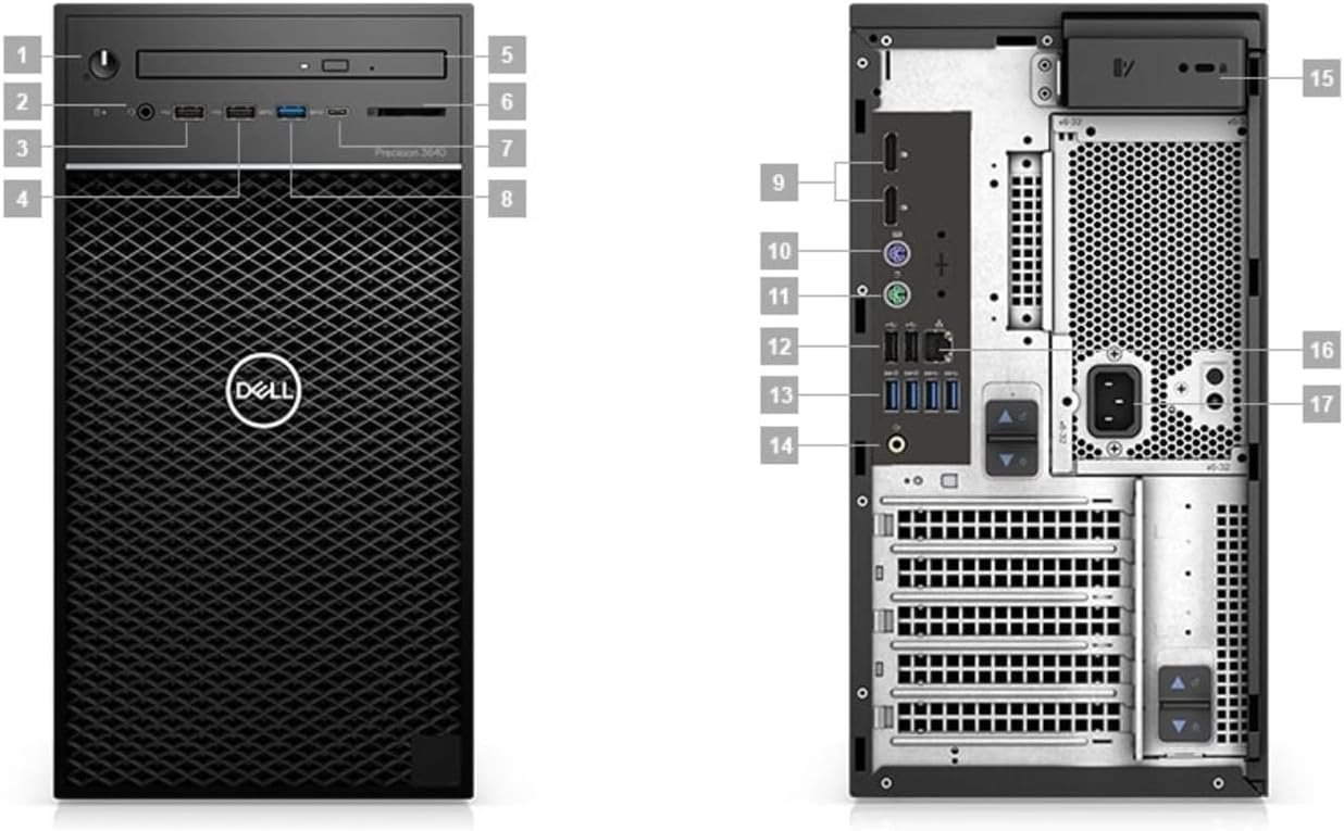 Dell Precision 3640 Workstation Desktop, Core i7-10700, 64GB RAM, 512GB SSD, NVIDIA Quadro P2200, Win 10 Pro - Thumbnail 2
