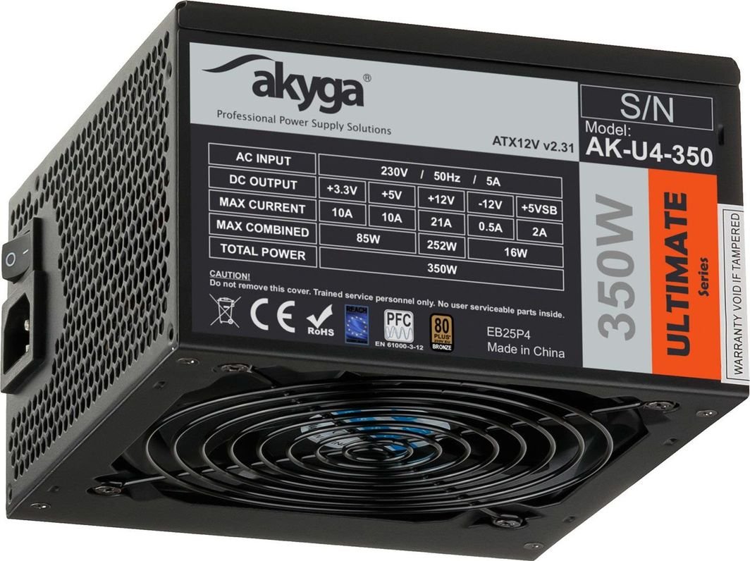 Akyga Ultimate AK-U4-350 ATX Power Supply, 350W - Image 1