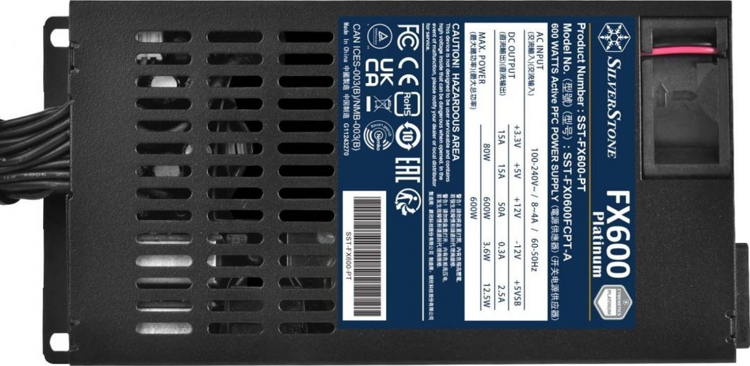 SilverStone FX600 Platinum SST-FX600-PT Power Supply, 600W - Thumbnail 4