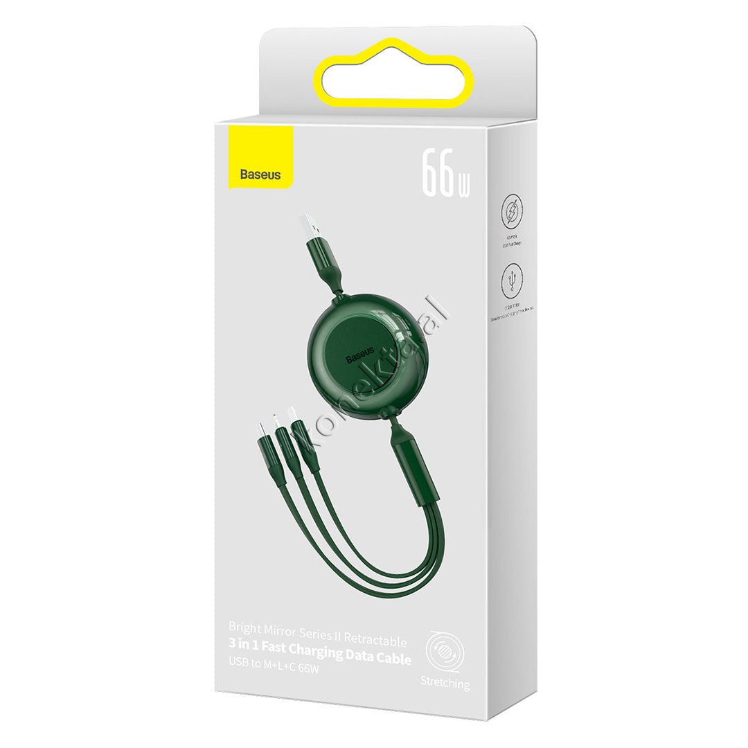 Baseus 3 in 1 Charging Cable, Type-C / Lightning / Micro, 66W, 1.1m - Thumbnail 23