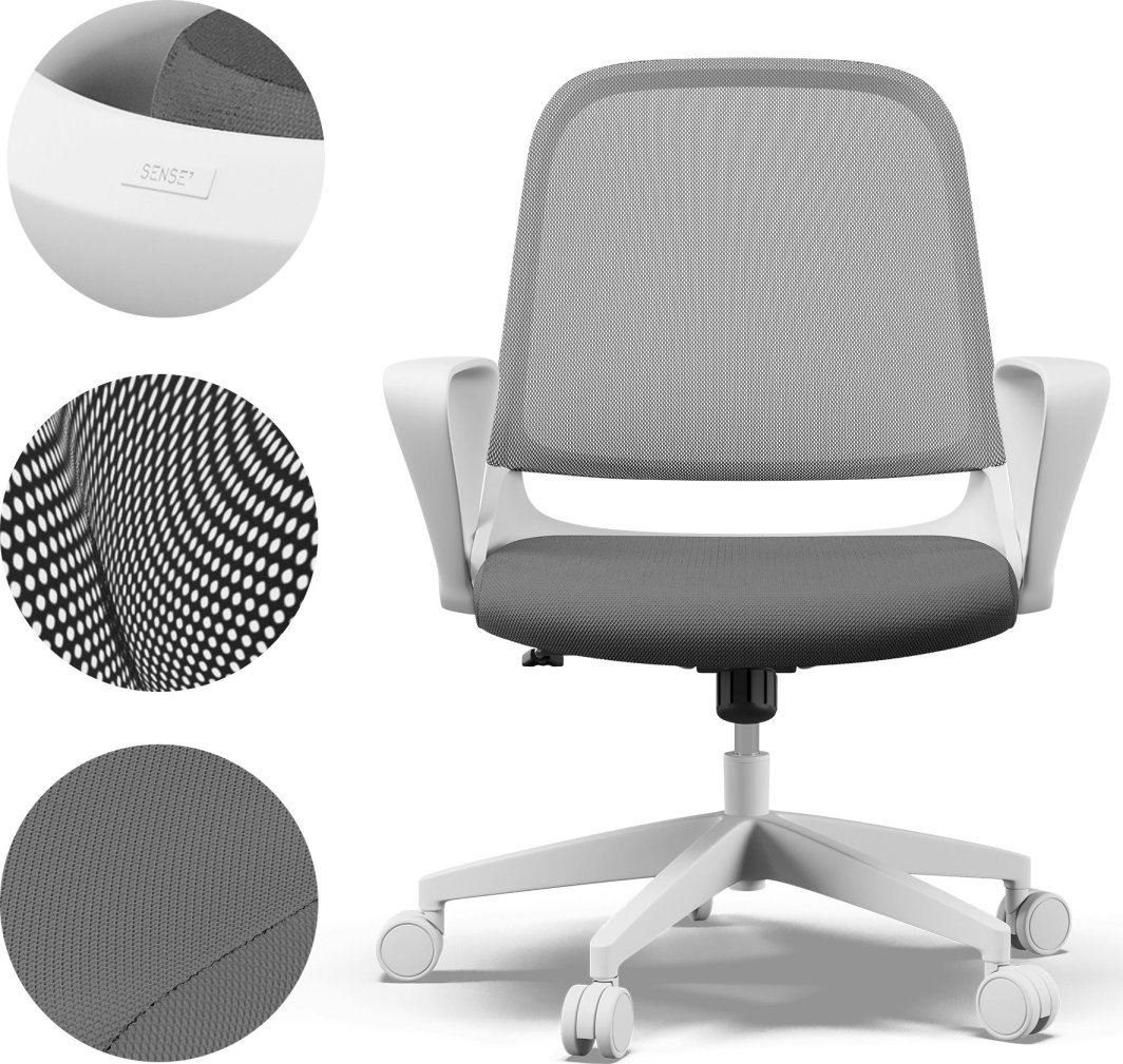 SENSE7 Sopty Chair, White/Grey - Thumbnail 7