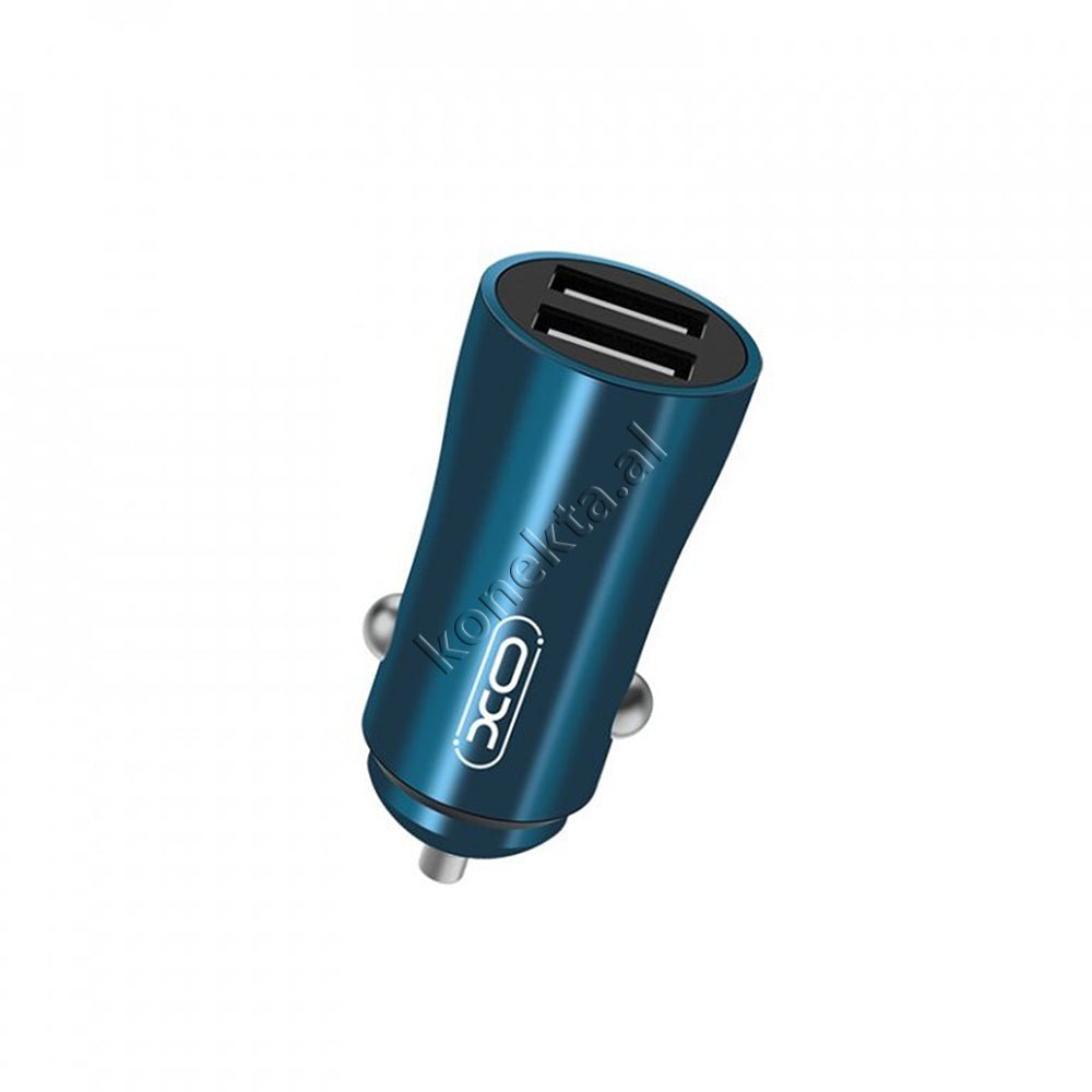 XO Adaptor Karikimi Per Makine Me Dy Porta USB Fast Charge, Silver / Blue - Thumbnail 3