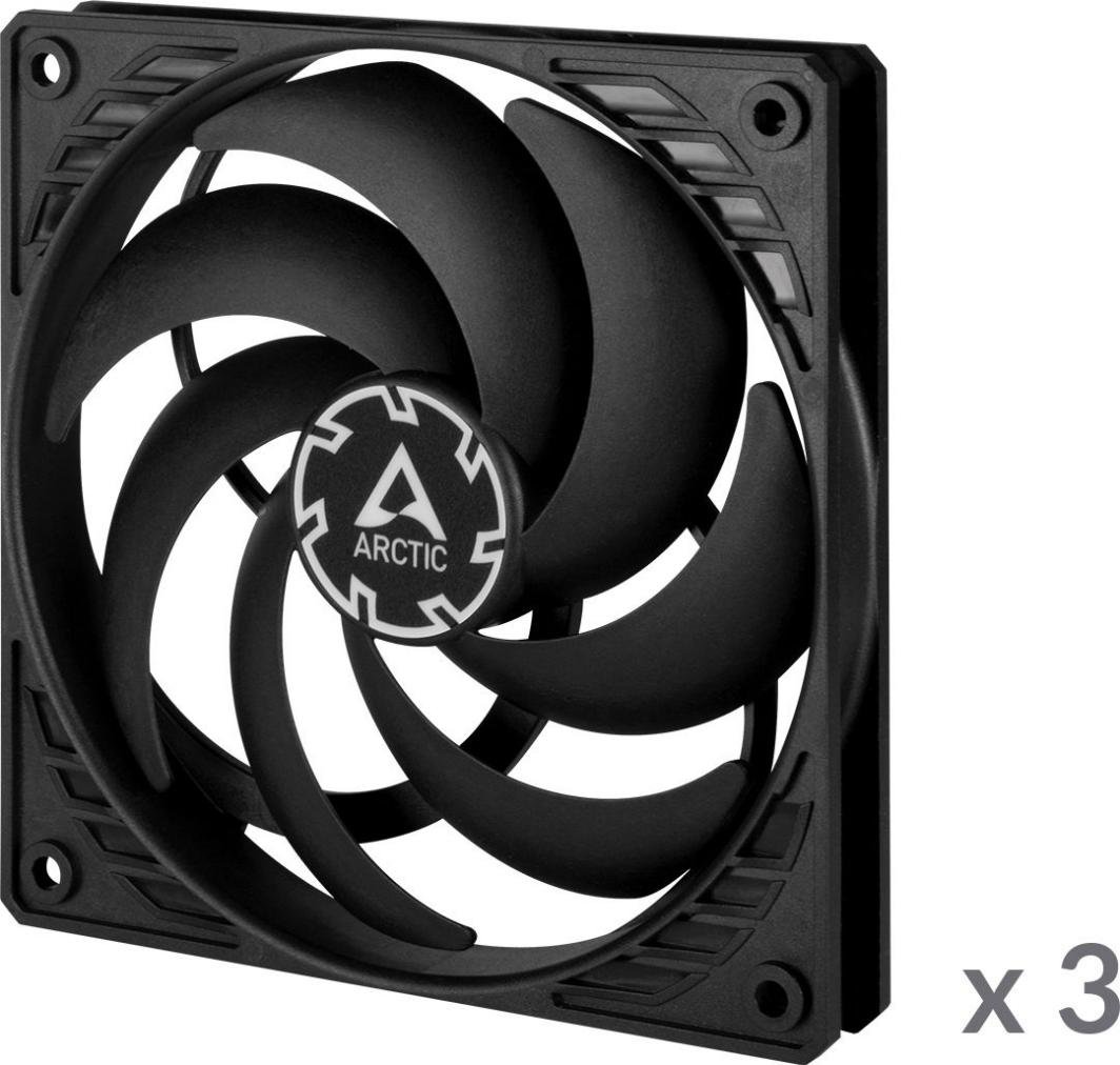 Arctic P12 Slim Fan, 3 Pieces, Black - Thumbnail 2