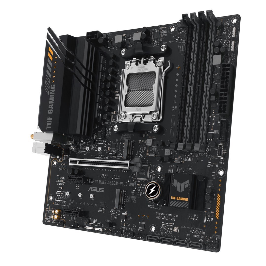 ASUS TUF Gaming A620M-PLUS WiFi AMD A620 Socket AM5 micro ATX Motherboard - Thumbnail 6