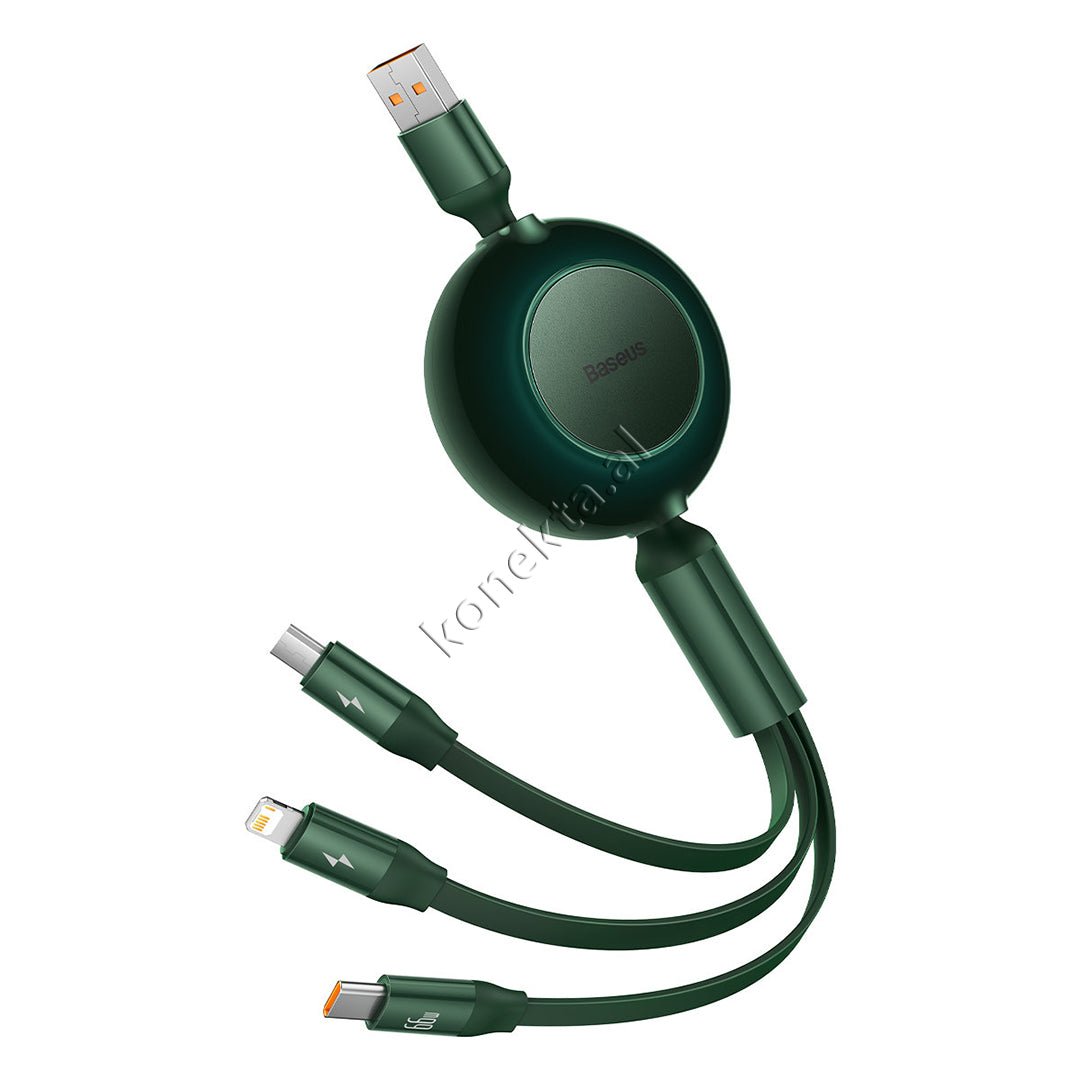 Baseus 3 in 1 Charging Cable, Type-C / Lightning / Micro, 66W, 1.1m - Thumbnail 12