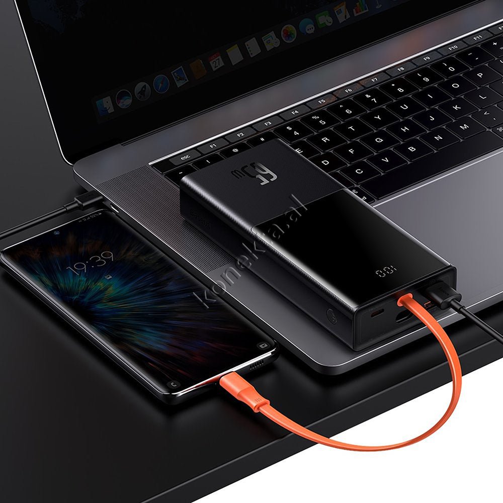 Baseus 65W 20000mAh Power Bank, Black, With 3 Ports and Type-C Cable - Thumbnail 6