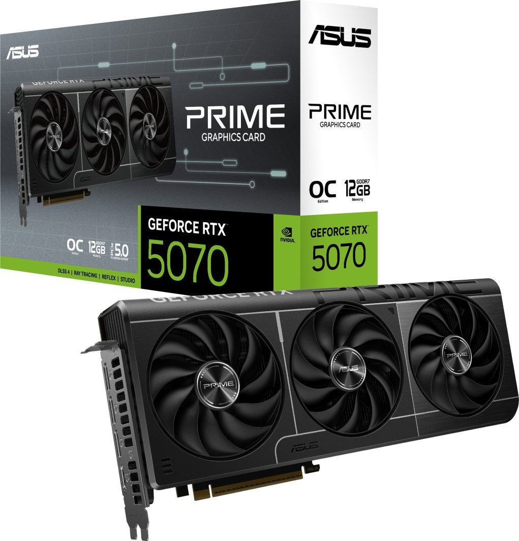 ASUS Prime GeForce RTX 5070 OC Graphics Card, 12GB GDDR7 - Image 1