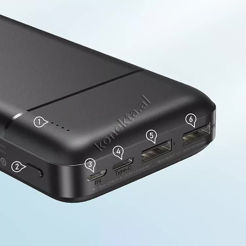 WK 20000mAh Power Bank, 2 Ports, Black/White - Thumbnail 7