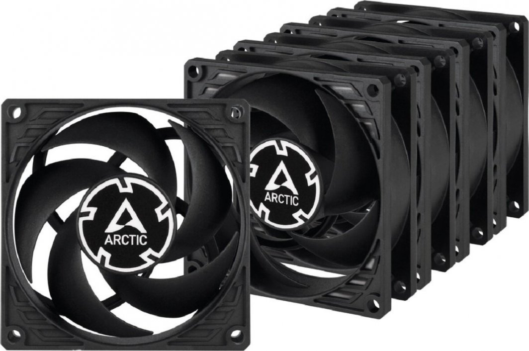 Arctic P8 Silent Fan, 5 Pieces, Black - Image 1