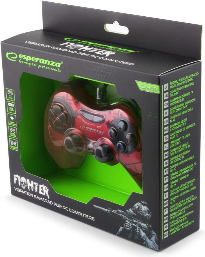 Esperanza Fighter Controller, Wired, Red - Thumbnail 4