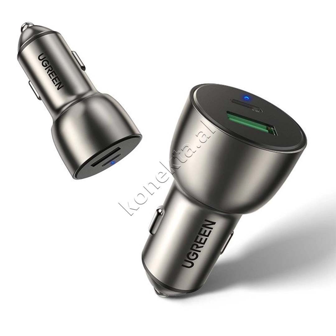 UGreen Car Charger, 36W, Black, USB-A & USB-C - Thumbnail 3