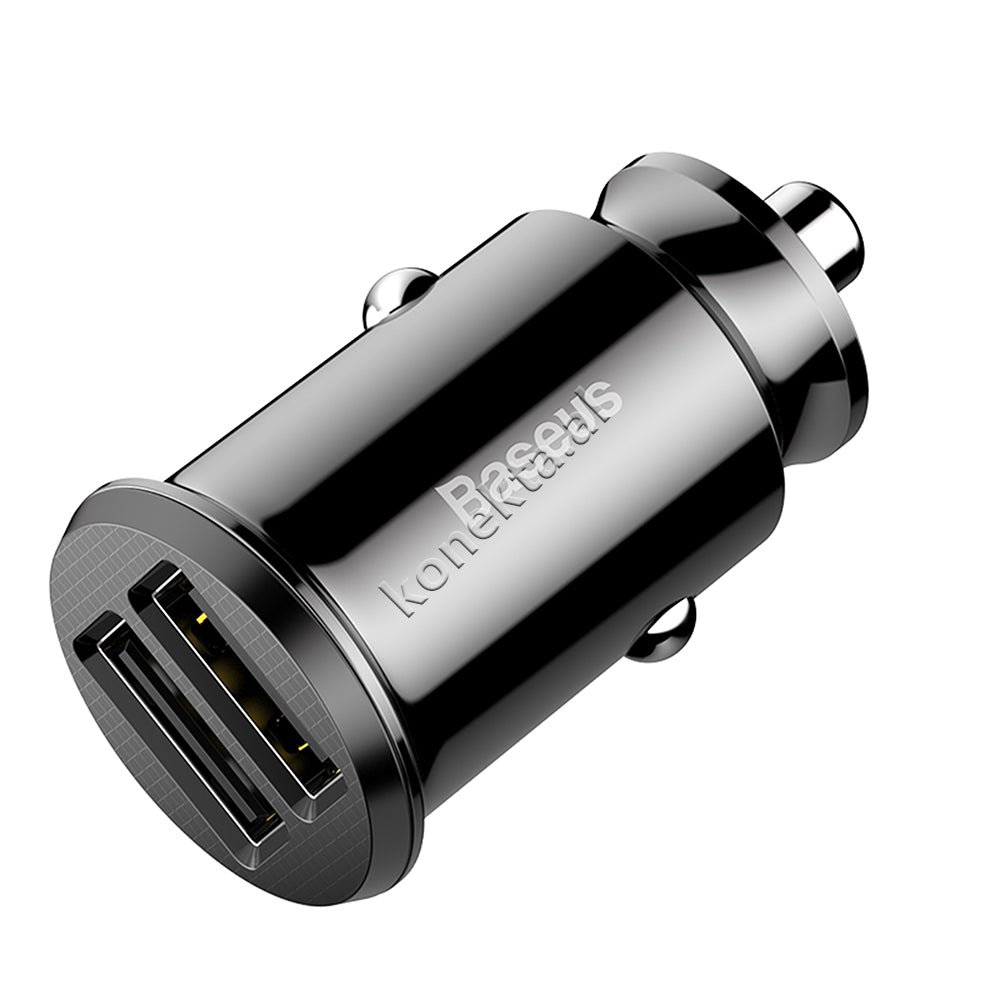 Baseus Car Charger Adapter, Black / White - Image 1