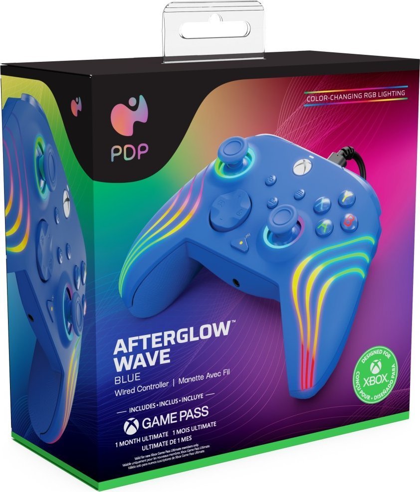 PDP XS Afterglow WAVE Controller, Wired, Blue - Image 1