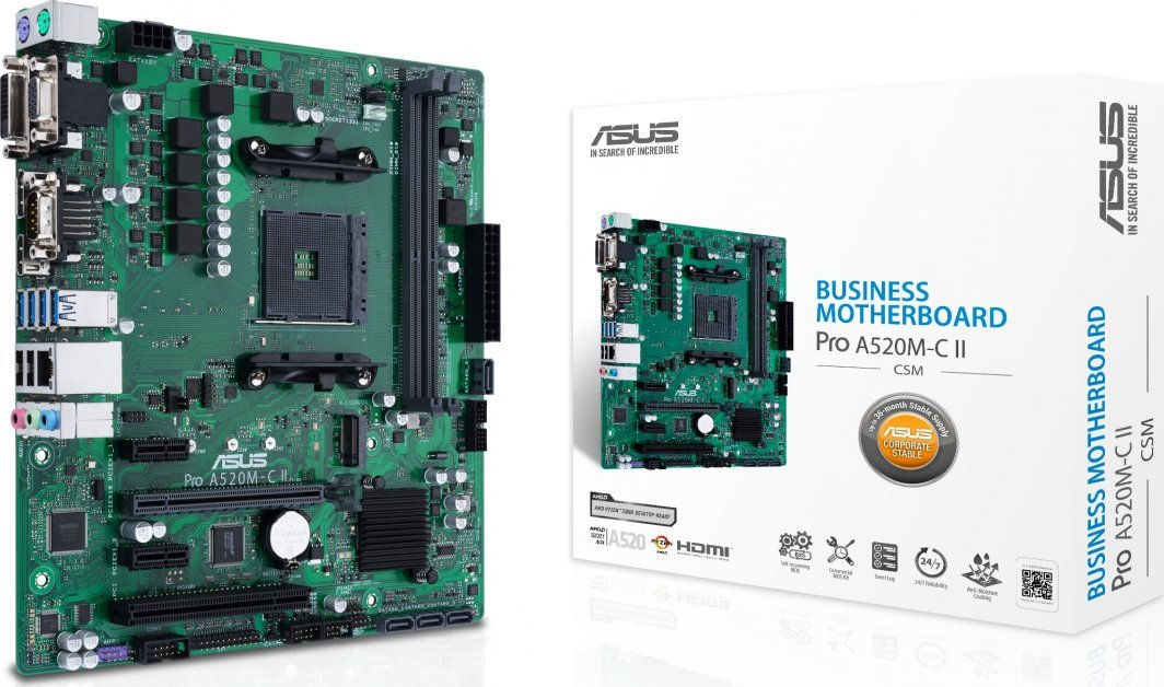 ASUS Pro A520M-C II CSM Motherboard, 64GB - Image 1