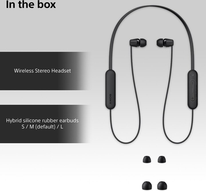 Sony WI-C100 Earbuds, Black - Thumbnail 6