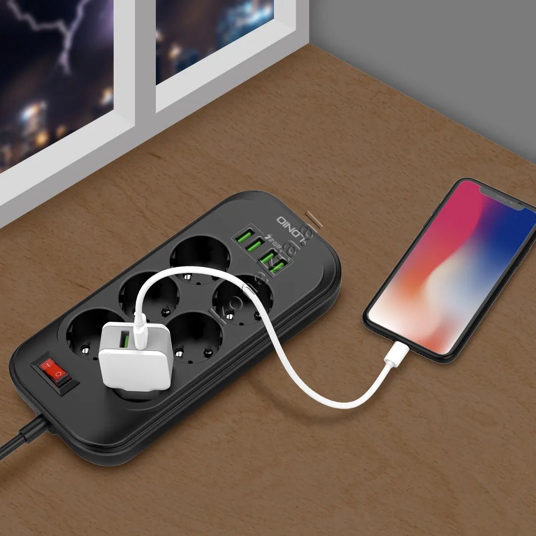 LDNIO SC3604 Power Strip, 6 Sockets, 4 USB Ports, Intelligent Fast Charging - Thumbnail 9