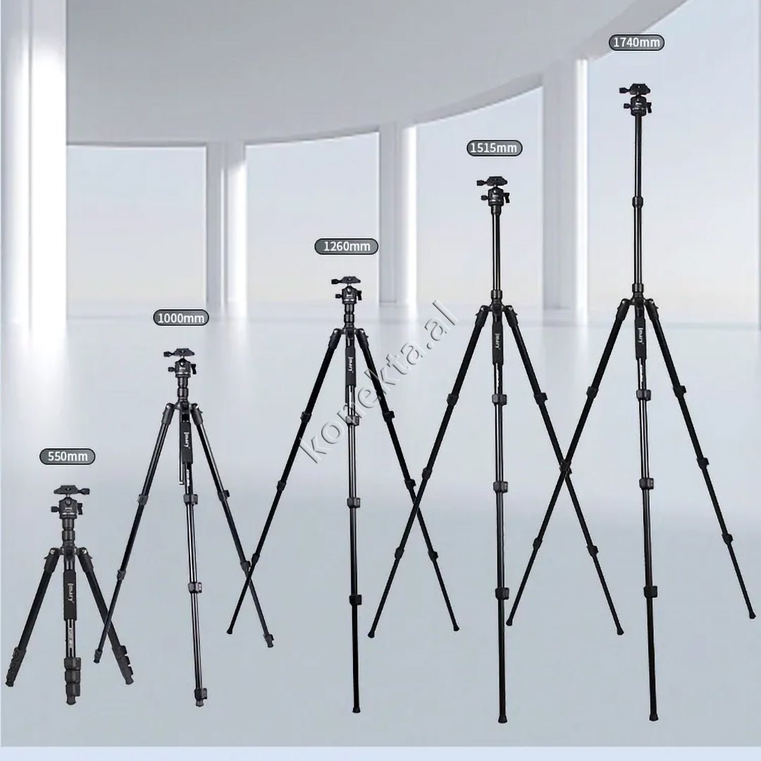 Jmary Trekëmbesh Tripod, i Çmontueshëm me Kokë Profesionale, Gjatësi e Kënd Të Gradueshëm - Thumbnail 5