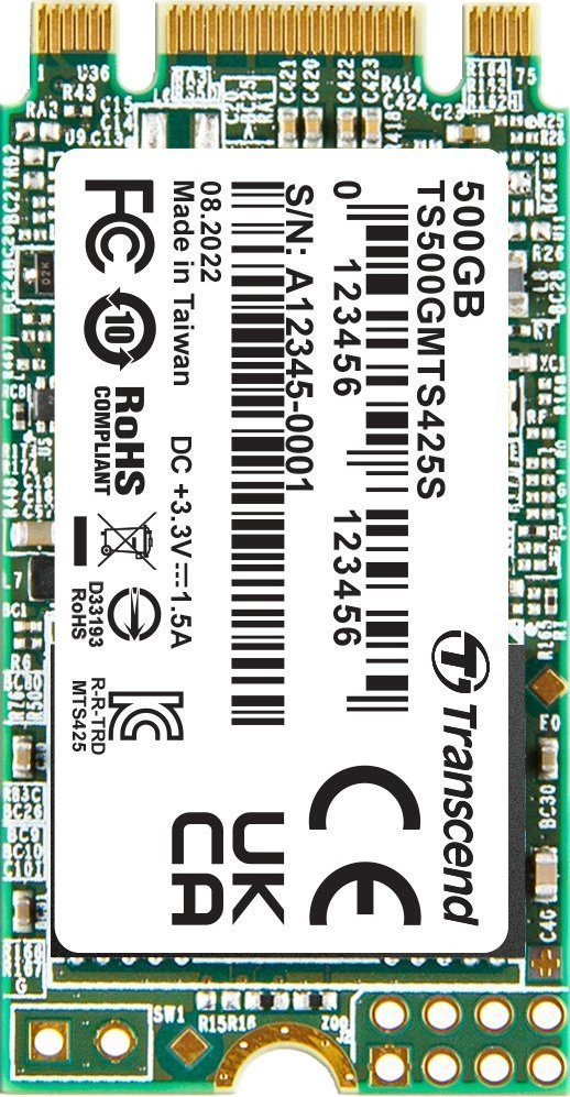 Transcend MTS425S SSD, 500GB, M.2 2242 SATA III - Image 1