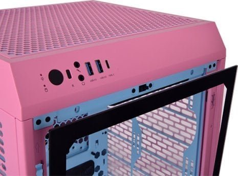 Thermaltake The Tower 200 Case, Bubble Pink, Mini Tower - Thumbnail 7