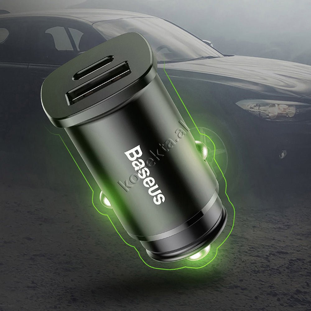 Baseus Adaptor Karikimi Inteligjent Per Makine 30w, E Zeze / E Kuqe / E Argjendte - Thumbnail 12